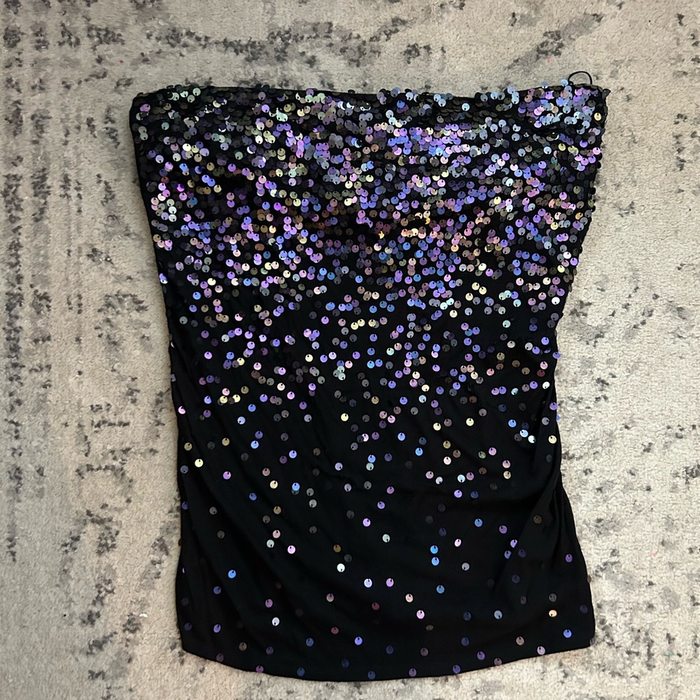 Express Sequins Tube Top - Picture 2 of 7